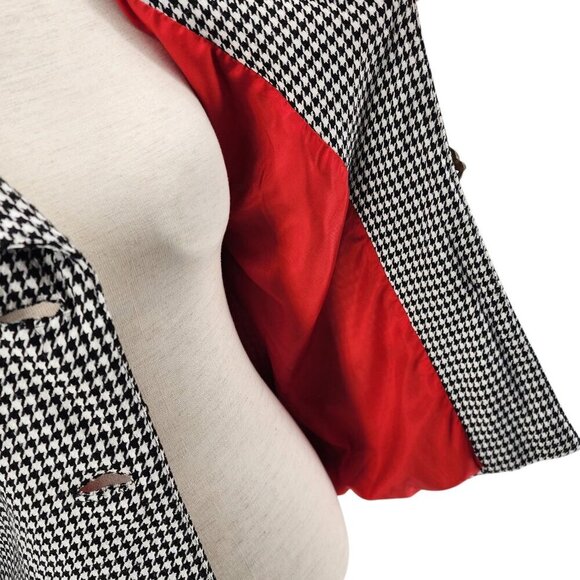 Vintage Audio Connie Anderson Houndstooth Retro Black White Jacket Womens XS - Picture 6 of 11